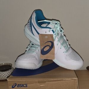 ASICS Women's White and Teal Athletic Shoes